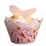 Paper Orchid Butterflies Cupcake Wrapper Lavender, Set of 12