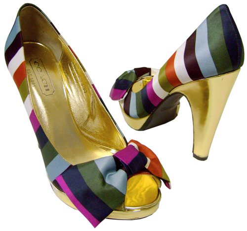Coach Legacy Stripe Daisey Signature Pumps