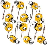 Green Bay Packers Bathroom Shower Curtain Hooks Rings Set