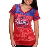 MLB Touch by Alyssa Milano Philadelphia Phillies Women's Fire Drill V-Neck T-Shirt - Red (XX-Large)