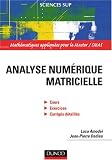 Analyse numérique matricielle : Cours et exercices corrigés