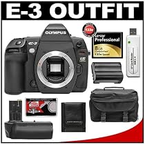 Olympus E-3 Digital SLR Camera with Olympus HLD-4 Battery Grip + 8GB Lexar CF Memory Card + BLM-1 Battery + Case + Cameta Bonus Accessory Kit