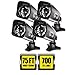 Night Owl Security CAM-4PK-724 Bullet High Resolution 700 TVL Cameras with 75' Night Vision, 4 Pack (Black)