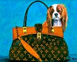 Cavalier King Charles Spaniel in Louis Vuitton Inspired Handbag 8x10 Fine Art Print