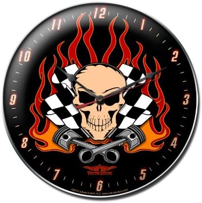 Vulture Kulture Skull Race Clock