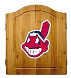 Imperial Cleveland Indians Licensed Solid Pine Cabinet and Bristle Dartboard Set