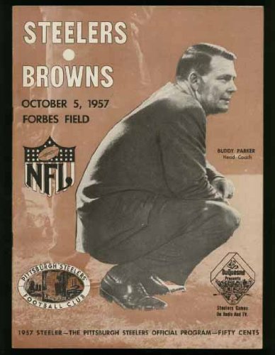 Football Game Program Cleveland Browns vs Pittsburgh Steelers 1957 Forbes Field