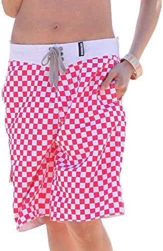 Swim Trunks Shorts Women Color GUYBOND Pink-White L