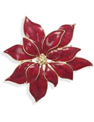 14 Karat Gold Plated Poinsettia Fashion Pin