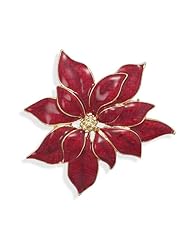 14 Karat Gold Plated Poinsettia Fashion Pin