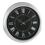 Retro Antique Silver Large Wall Clock Stunning Office Study Lounge Contemporary Clock
