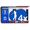 GOLF GOLFER GOLFEN NUMMERNSCHILD Aufkleber Autoaufkleber 4er Set