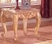 Traditional End Table in Antique White Finish with Marble Top By Coaster Furniture