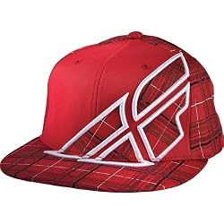 Fly Racing Plaid F-Wing Men's Flexfit Sports Wear Hat - Red