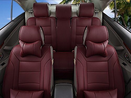 Auto Car Pu Leather Universal Fit Front Rear Car Seat Cushion Cover [Red]