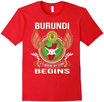 Men's burundi flag. T-shirt. Best gift t shirt for Burundian Medium Red