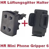 HR Richter Universal Handy Smartphone PDA KFZ Halter Halterung Mini Phone Gripper 6 1245/46 und Lüftungsgitter Halter für HTC 7 Pro 7 Trophy A6363 A-6363 A8181 A-8181 A9292 A-9292 Bravo ChaCha
