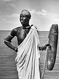 Dinka Tribal Chief Standing Beside Sobat River Photographic Poster Print by Eliot Elisofon, 30x40