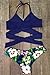 Cupshe Fashion Women's Solid Color Top Printing Bottom Halter Bikini Set