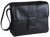 Lassig Fashion Messenger Eco-Friendly Diaper Bag, Faux Leather Black