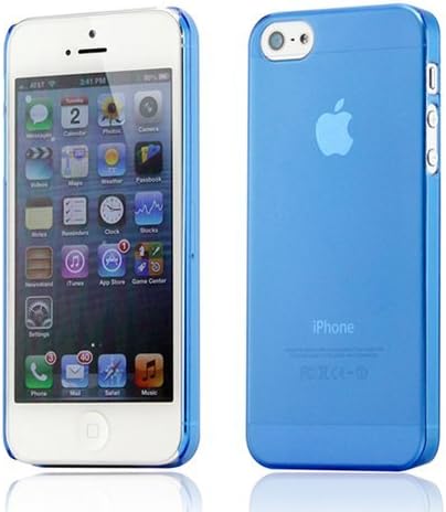HeartAcc iPhone 5S Case,New Blue Matte Clear 0.4mm Ultra Thin Hard Bendable Snap-on Air Case Back Cover for iPhone 5/5G/5S (Blue)