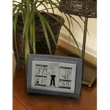 Wireless Silver Sun & Moon Forecast Station & Atomic Clock with Oscar Outlook