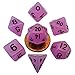 Mini Polyhedral Dice Set: Glow Purple w/Black Numbers (7)