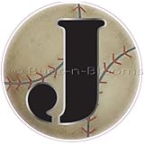 Wall Letter "J" Baseball Alphabet Letters Initial Sticker Vinyl Stickers Kids Decals Children Room Decor Baby Nursery Boys Bedroom Decorations Child Names Personalized Decal Graphic Sports Balls Girls
