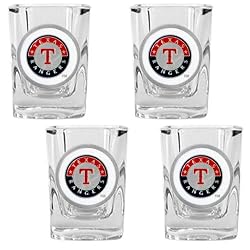 Texas Rangers MLB 4pc Square Shot Glass Set by Great American Products