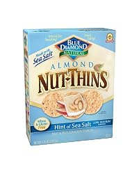 Blue Diamond Almond Nut-Thins Cracker Snacks, Hint of Sea Salt Nut, 4.25-Ounce Boxes (Pack of 12)