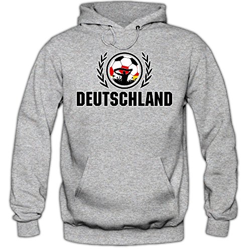 Deutschland EM 2016 #2 Hoody | Fußball | Herren | Die Mannschaft | Trikot | Nationalmannschaft, Farbe:Graumeliert (Greymelange F421);Größe:M