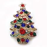 Christmas Tree Brooch Pin Colorful Lights & Ornaments Christmas Jewelry thumbnail