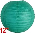 Teal Blue Green Chinese/Japanese Paper Lantern/Lamp 12" Diameter - Just Artifacts Brand