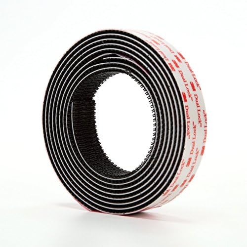 3M Dual Lock SJ3550/TB3550 (1 in X 5 feet Single Strip / Bag) 250/250 Black Reclosable Fastener (Black - 3M TB3550 1x5 Feet) Black Locking Strip / White Adhesive