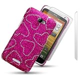 HTC ONE X LOVE HEARTS DIAMANTE DISCO BLING BACK COVER WITH 2 SCREEN PROTECTORS BY CELLAPOD CASESby CELLAPOD