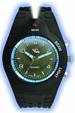 Nutec Men's 95001-BK Flashlight LED Rubber Black Dial Watch