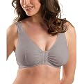 Full-Figure Cotton/Spandex Leisure Bra - Heather Gray