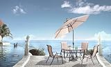 5pc Alta Cast Aluminum Round Dining Outdoor Patio Table Set