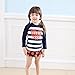 Vivo-biniya Kid Girl's Two-piece Swimsuits Long Sleeve Swimwear Blue 70-150cm