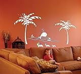 Pop Decors Removable Vinyl Art Wall Decals Mural for Nursery Room, Happy Ocean Paradise