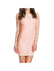 Sexy Floral Print Backless Lace Club Dress/Mini Dress 