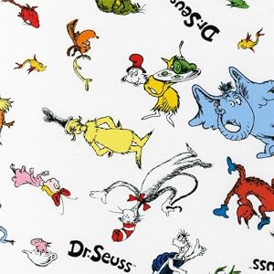 44-Wide-Celebrate-Seuss-Tossed-Characters-White-Fabric-By-The-Yard