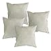 Deconovo Decorative Cushion Cover for Patio Chair - Faux Linen, Square Throw Pillow Case (Cream, 18x18 in, Set of 4)