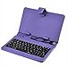Faux Leather Case with Standard USB Keyboard for 7-Inch Android Tablet PC-Purple