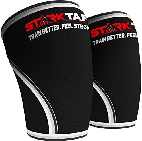 Knee Sleeves (1 Pair) Compression &amp; Support for Weightlifting, CrossFit, Powerlifting, Running Squats. 7 mm Neoprene knee brace protector for Men &amp; Women. Black, Small