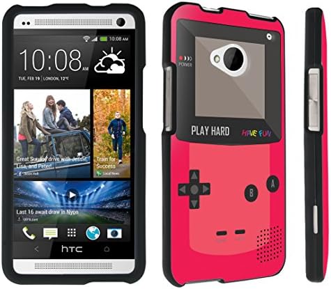 DuroCase ® HTC One M7 Hard Case Black - (Gameboy Red)