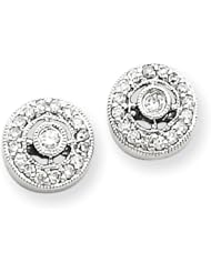 14k White Gold Vintage Diamond Earrings. Carat Wt- 0.21ct. Metal Wt- 1.62g