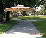 Solid 2-Tier Khaki 10' Feet Adjustable Offset Outdoor/backyard/patio/pool/market Umbrella