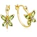 51Qk8sBaZ7L. SL500 SS75  18k Yellow Gold Overlay Sterling Silver Peridot Diamond Accent Butterfly Hoop Earrings