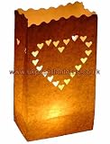 from Quality UK Wedding Supplies 30 Pack Heart White Paper Lantern Candle Bag Model PBSH20